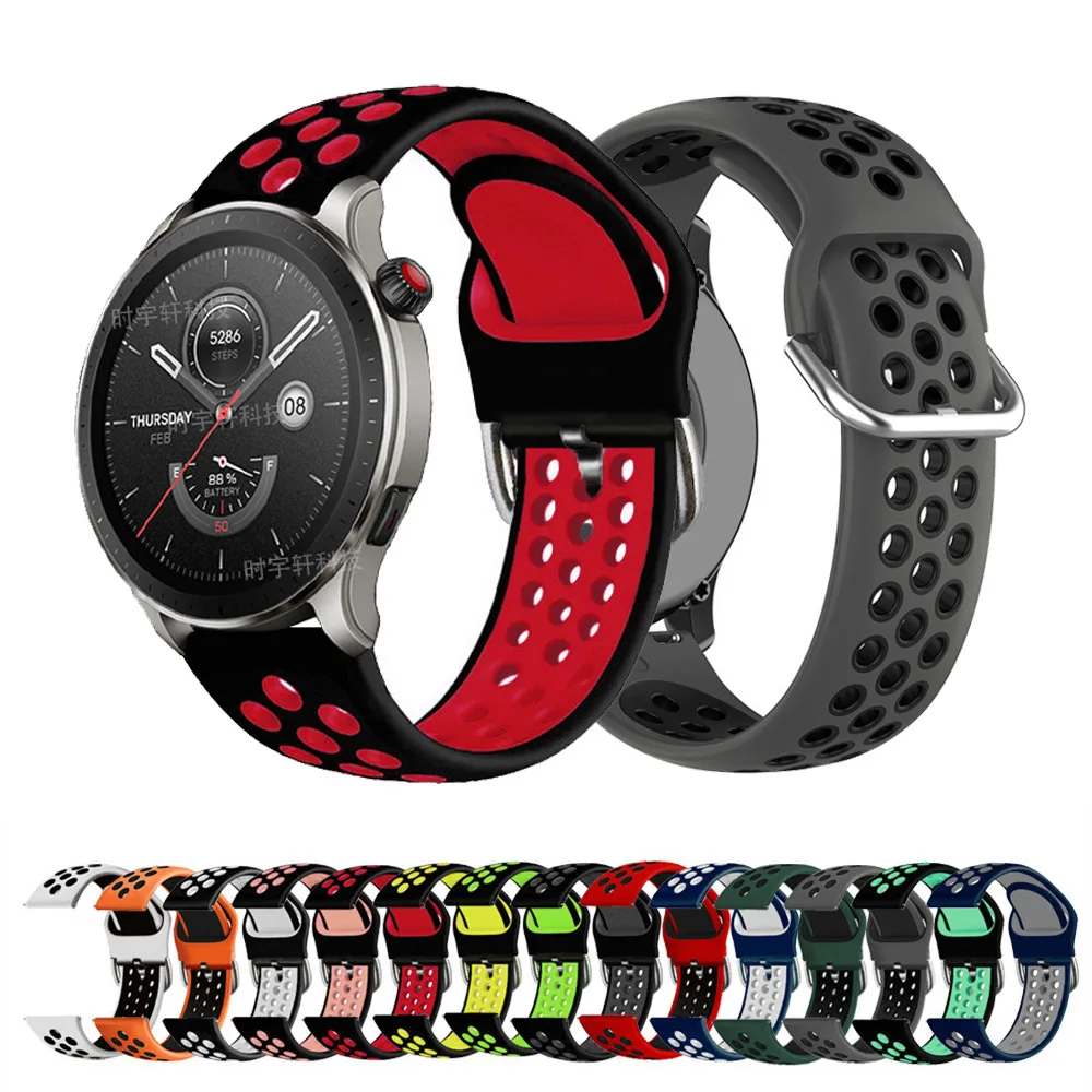 

For Amazfit GTR 4 Smartwatch Strap Bracelet 22mm Silicone Band For Amazfit Bip 5/Pace/Stratos 3 2S/GTR 3 Pro 2 2E/47mm Correas