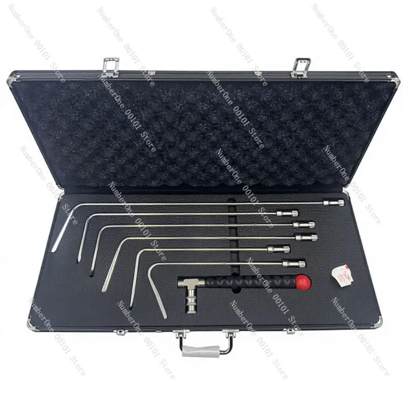 Car dent repair tool 7-piece quick release hook suit dent sheet metal replaceable handle top bar crowbar
