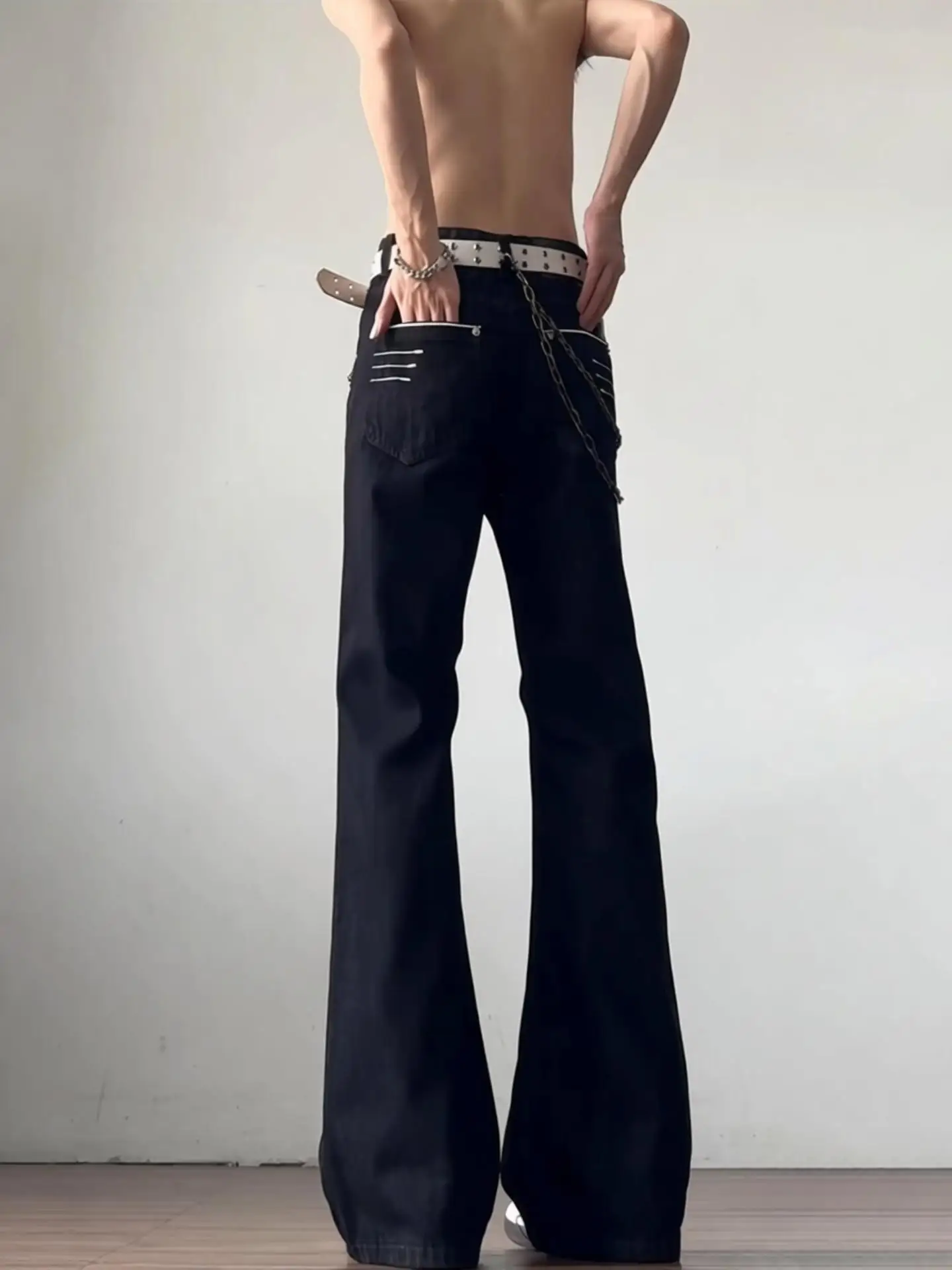 

Bla Original Denim Straight Leg Slimming High Street American Sle Men's Jeans Four-Line Narrow Width Youth Faion