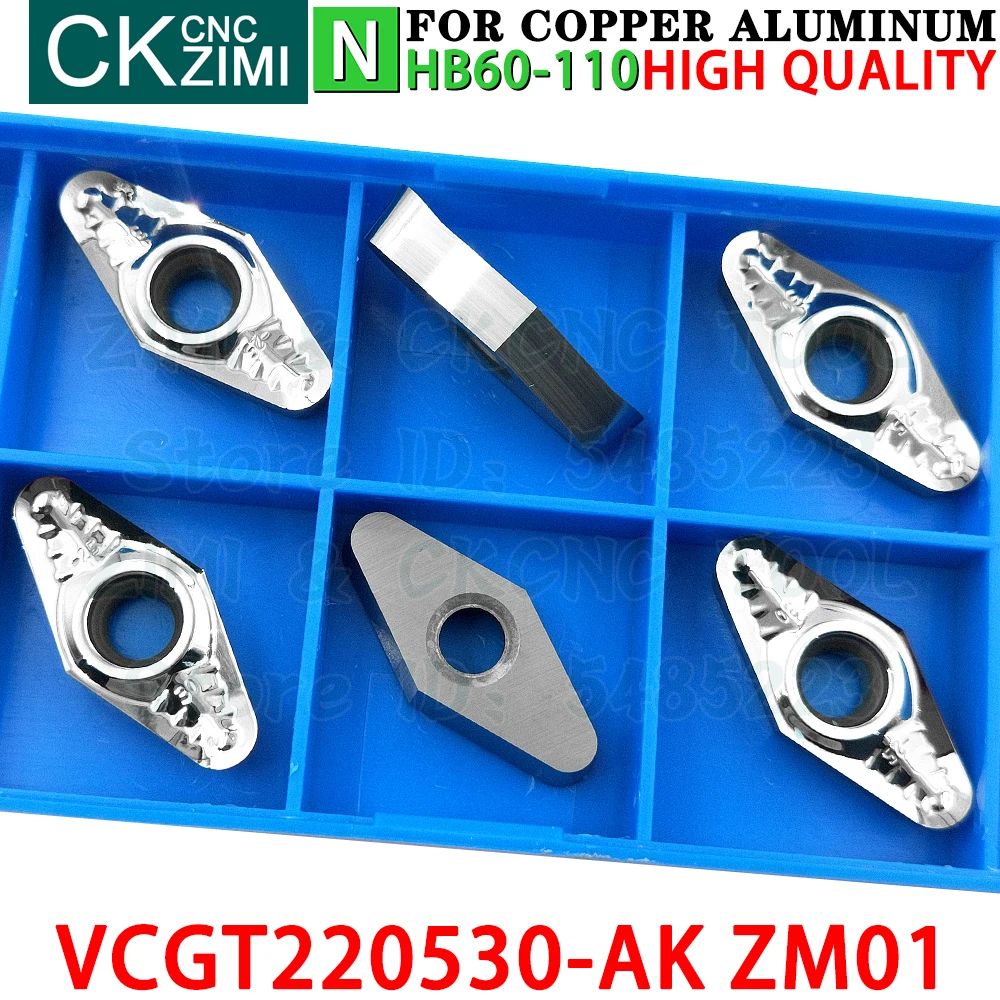 VCGT220530-AK ZM01 VCGT 220530 AK ZM01 Carbide aluminum Inserts Turning inserts Tools CNC mechanical Metal lathe Cutting Tools