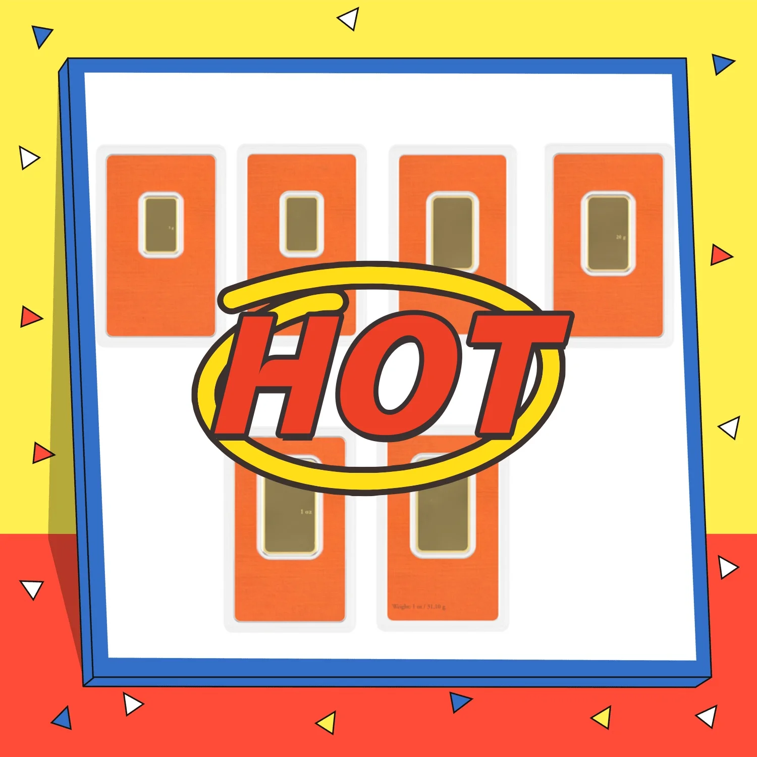 

Switzerland Metal Crafts Non-Magnetic VS Gold Bar With Orange Package Copper Bar With Different Serial No. For Collection Gift