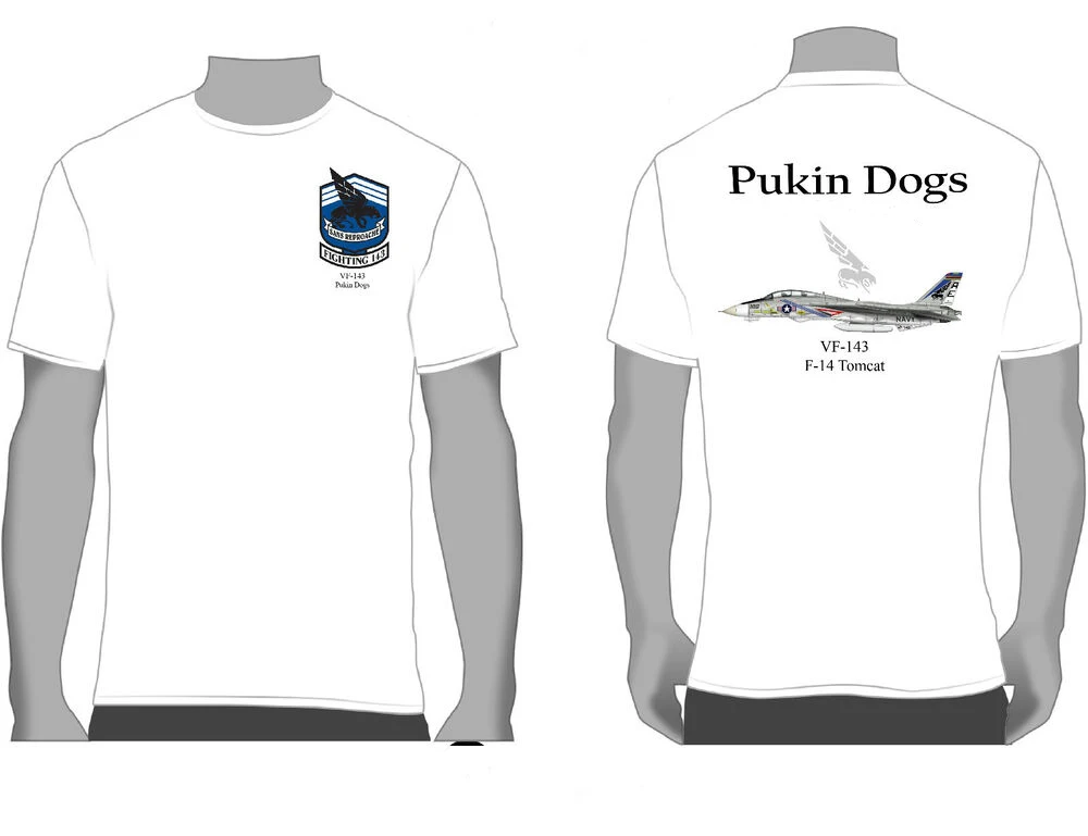 VF-143 Pukin Dogs F-14 Tomcat Fighter Squadron T-Shirt 100% Cotton O-Neck Summer Short Sleeve Casual Mens T-shirt Size S-3XL