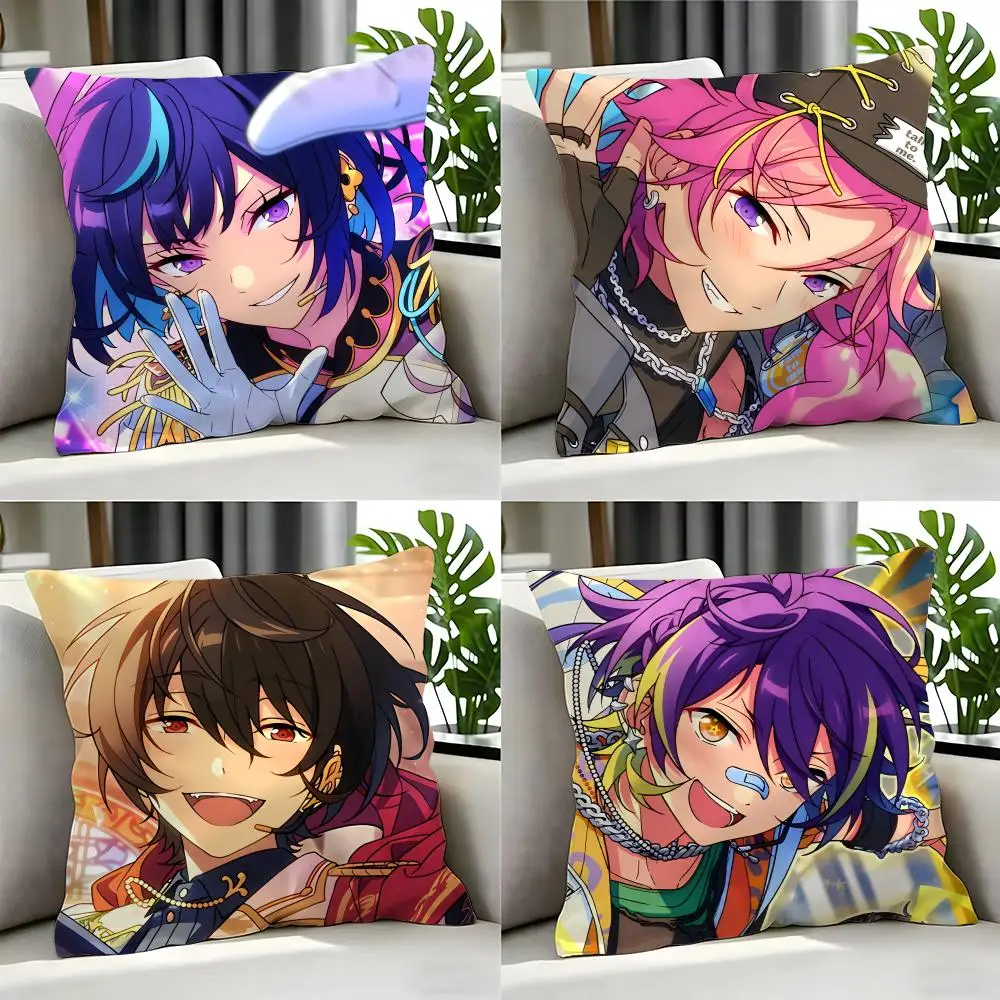 game Ensemble Stars Cushion Cover Cushion Cover Set 4Pcs 50x50 45x45 40x40 Pillowcase Decorative Sofa Home Decor