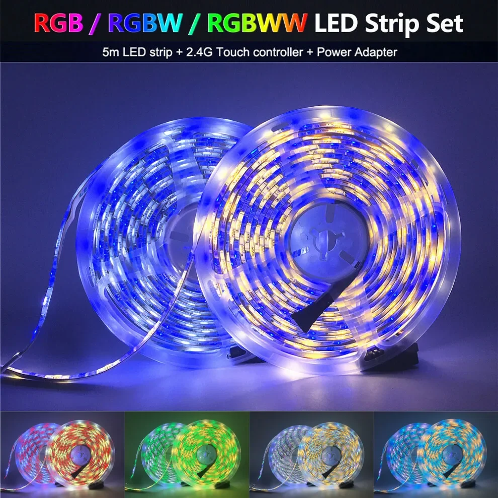 5 M-20 M 12V LED Strip Light 5050 RGB RGBW RGBWW สมาร์ท WiFi APP Controller 60 LEDs/M หรี่แสงได้ริบบิ้นเทปสนับสนุน Alexa