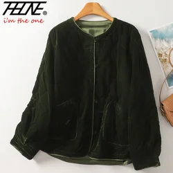 THHONE Autumn Winter Parkas for Women Jackets Vintage Basics Women's Clothing Casual Padded Korean Style Loose Coats Outerwear