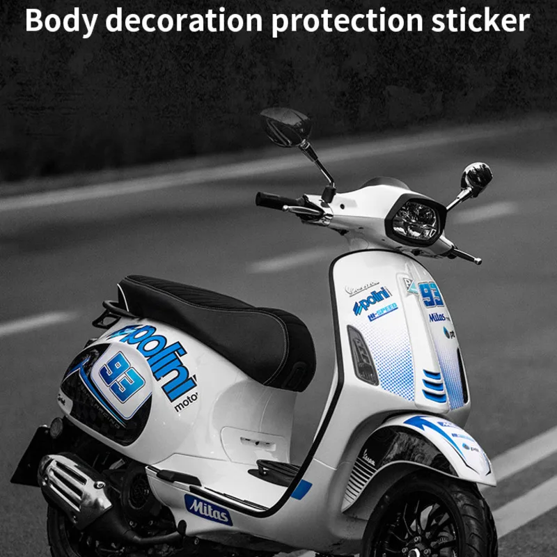 

Motorcycle Car Sticker Protection Decal Plate Flower Whole Car Drawing Print Refitting for Vespa Sprint 150