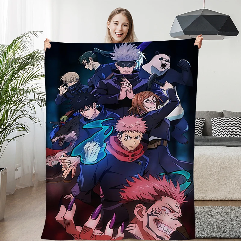 Anime Fluffy Soft Blankets for Winter A-Sukuna Flannel Warm Bed Fleece Camping Custom Decorative Sofa Blanket Microfiber Bedding