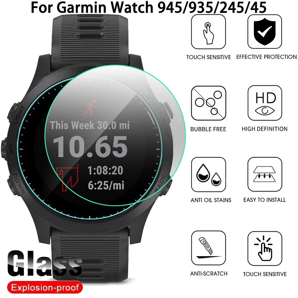 Tempered Glass For Garmin Forerunner 245 935 945 45 Watch Accessories Screen Protector Anti-Scratch Protective Films HD Cover