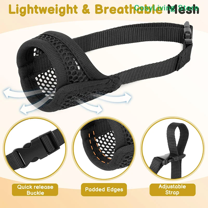 [CL]Mesh Muzzle For Short Snout And Small Medium Dogs Anti-Biting Focus On Brachycephalic Dogs Like Chihuahua Pomeranian[CL]