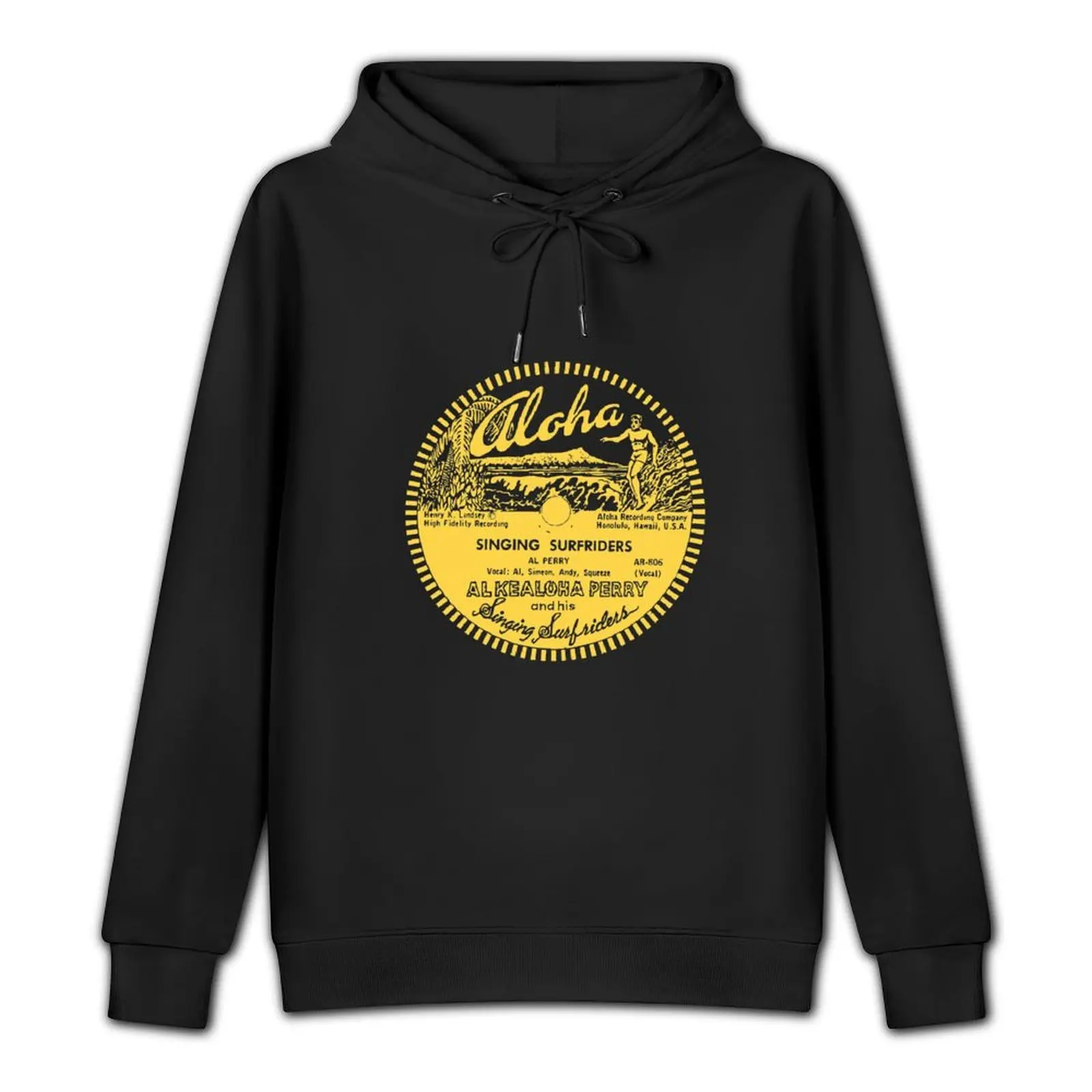 Vintage Tiki Al Kealoha & His Singing Surfriders 78rpm Label Pullover Hoodie korean autumn clothes hoodie oversize