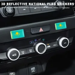 10pcs 3D Reflective National Flag Stickers For Motorcycle Accessories, Car Stickers For Kazakhstan, Brazil, Belarus, Belgium