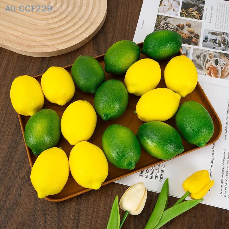 Artificial Fake Lemons/Orange Realistic Faux Fruits Photography Props For Home Kitchen Table Decoration Mini Vegetable