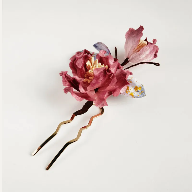 intangible-heritage-ronghua-u-shaped-hair-fork-hair-comb-red-peony-chinese-style-hair-accessory-for-women-hanfu-qipao