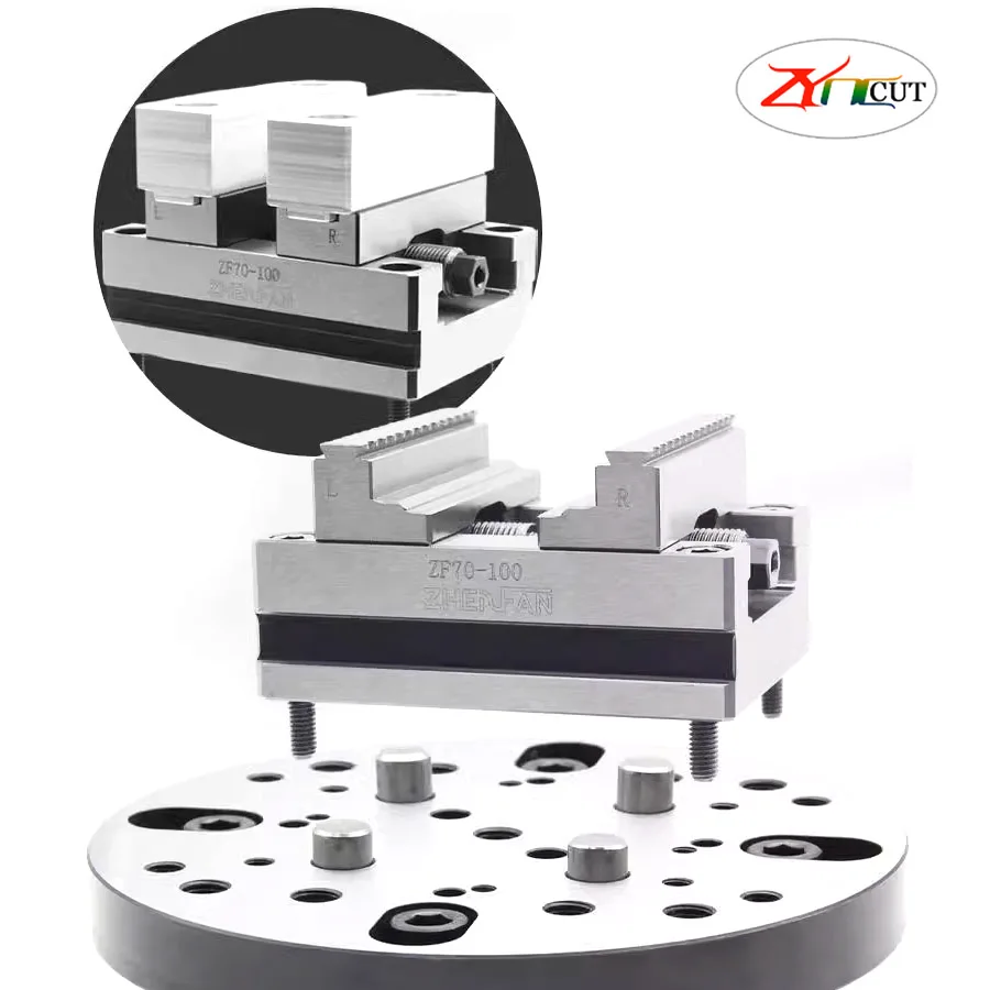 CNC four axis and five axis special fixture with soft claw double clamping self centering precision vise