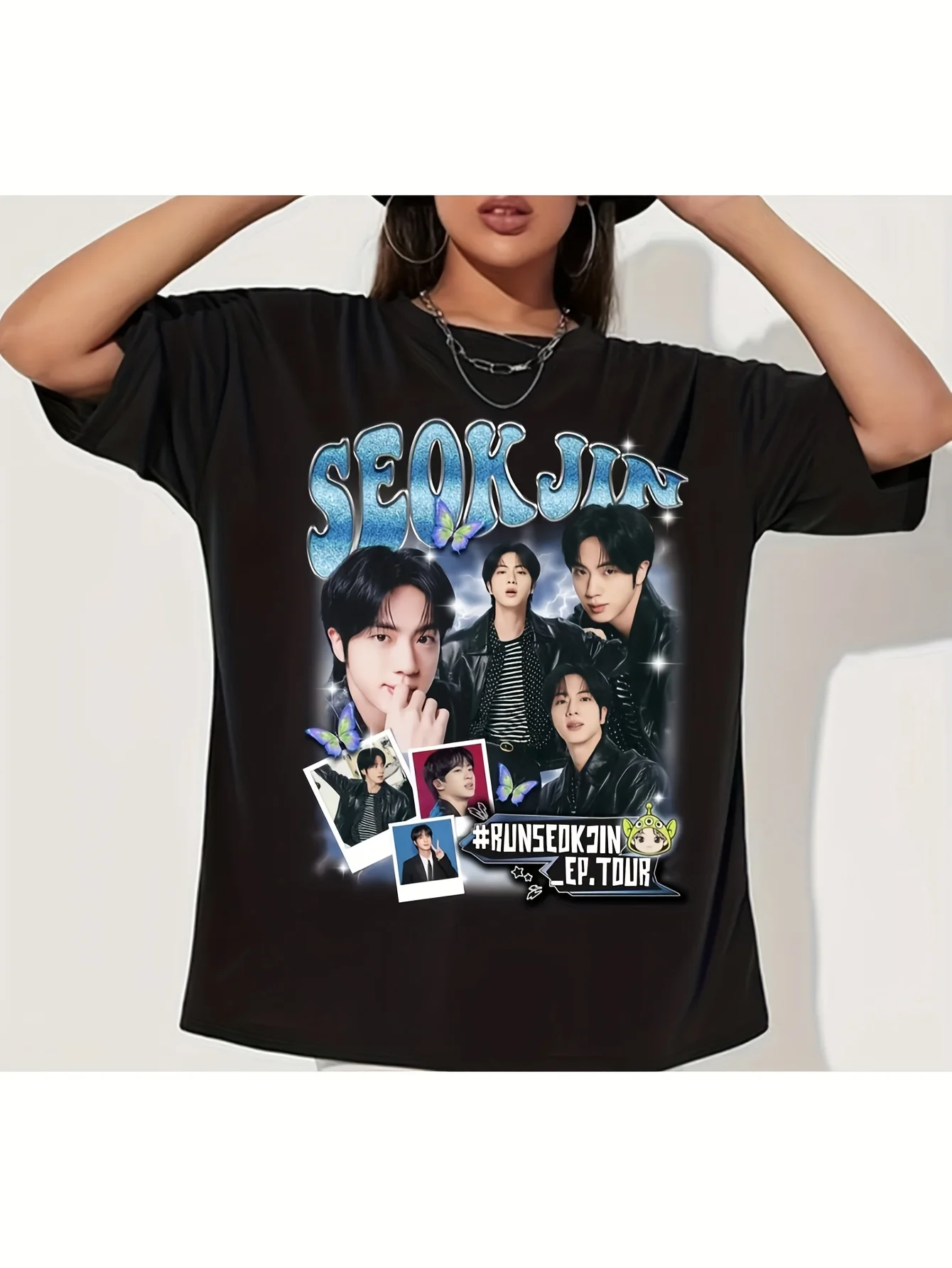 Рубашка Seokjin в стиле ретро Run Seokjin Tour 2025 Jin Echo, подарочная футболка для альбома S-4XL, элитная мужская одежда, подарки для папы, эстетика