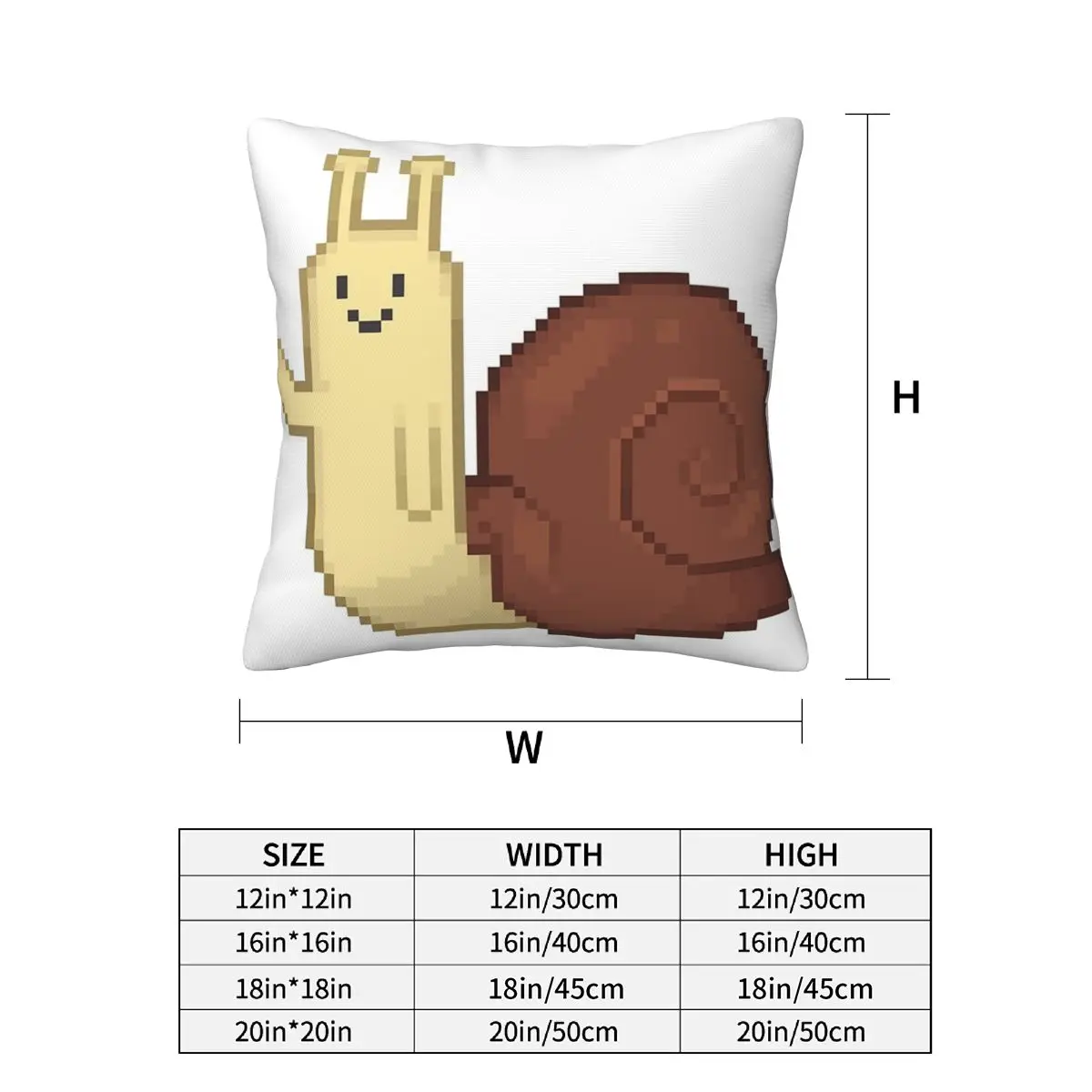 Snail Waving Pixel Art 2 pcs Square Pillowcase Pillow Cover Cushion Zip Decorative Comfort Throw Pillow for Home Sofa