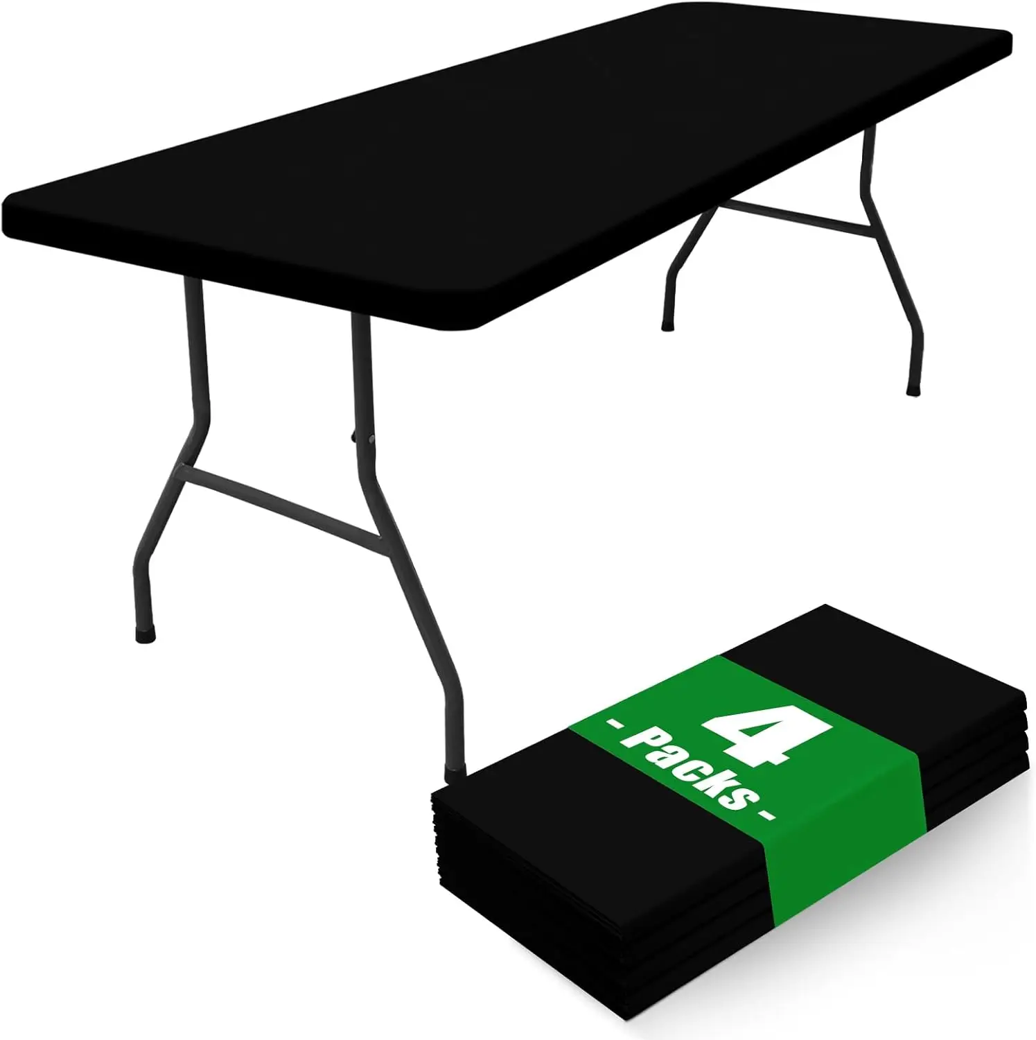 

Спандексовые скатерти прямоугольные 6 футов, 4 штуки в упаковке, эластичные, на резинке, для пикника, тянущиеся, моющиеся, для патио.