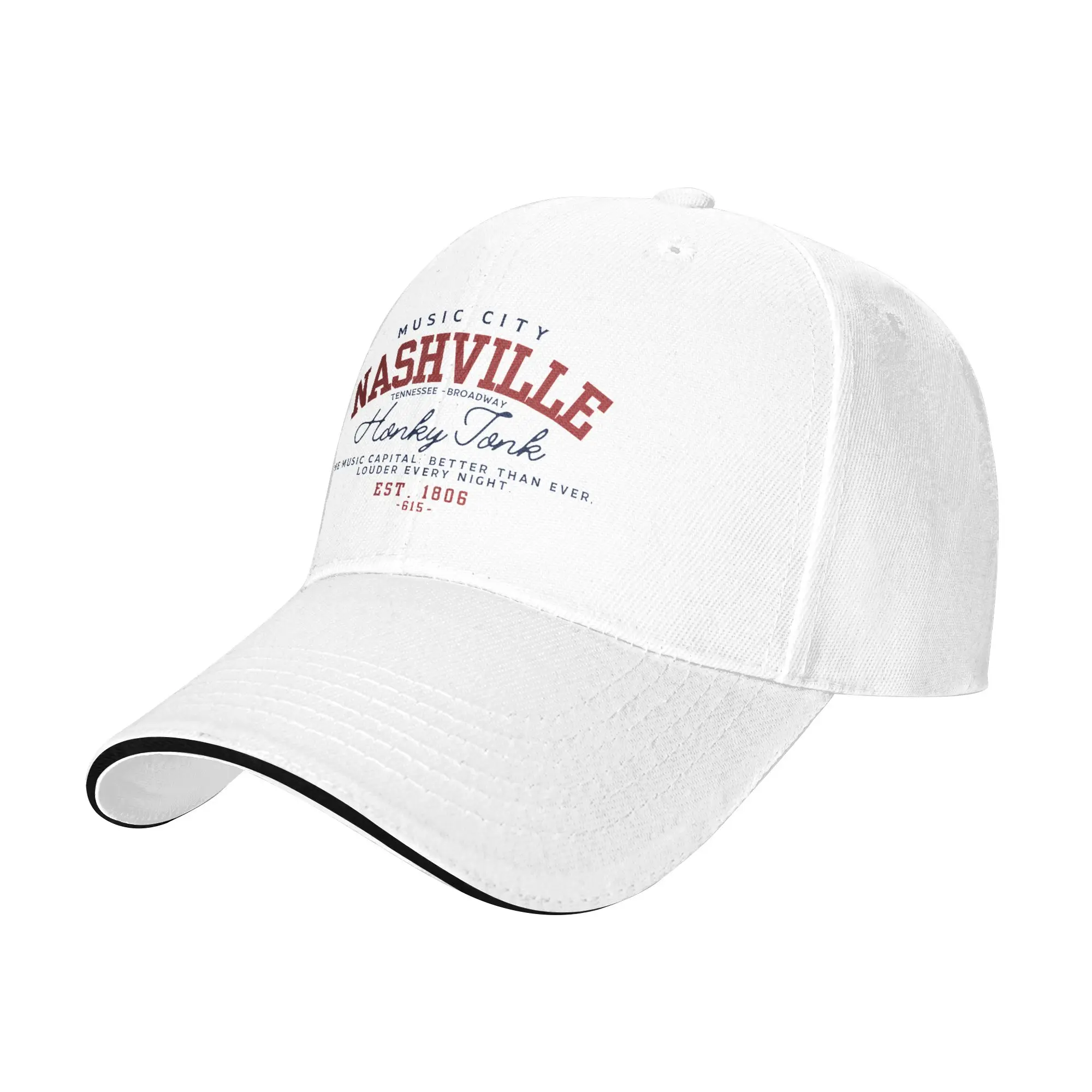 Nashville Tennessee Country Music Sandwich Baseball Cap Casual All Seasons Guitar City Sun Cap Running Golf Adjustable Adult Hat