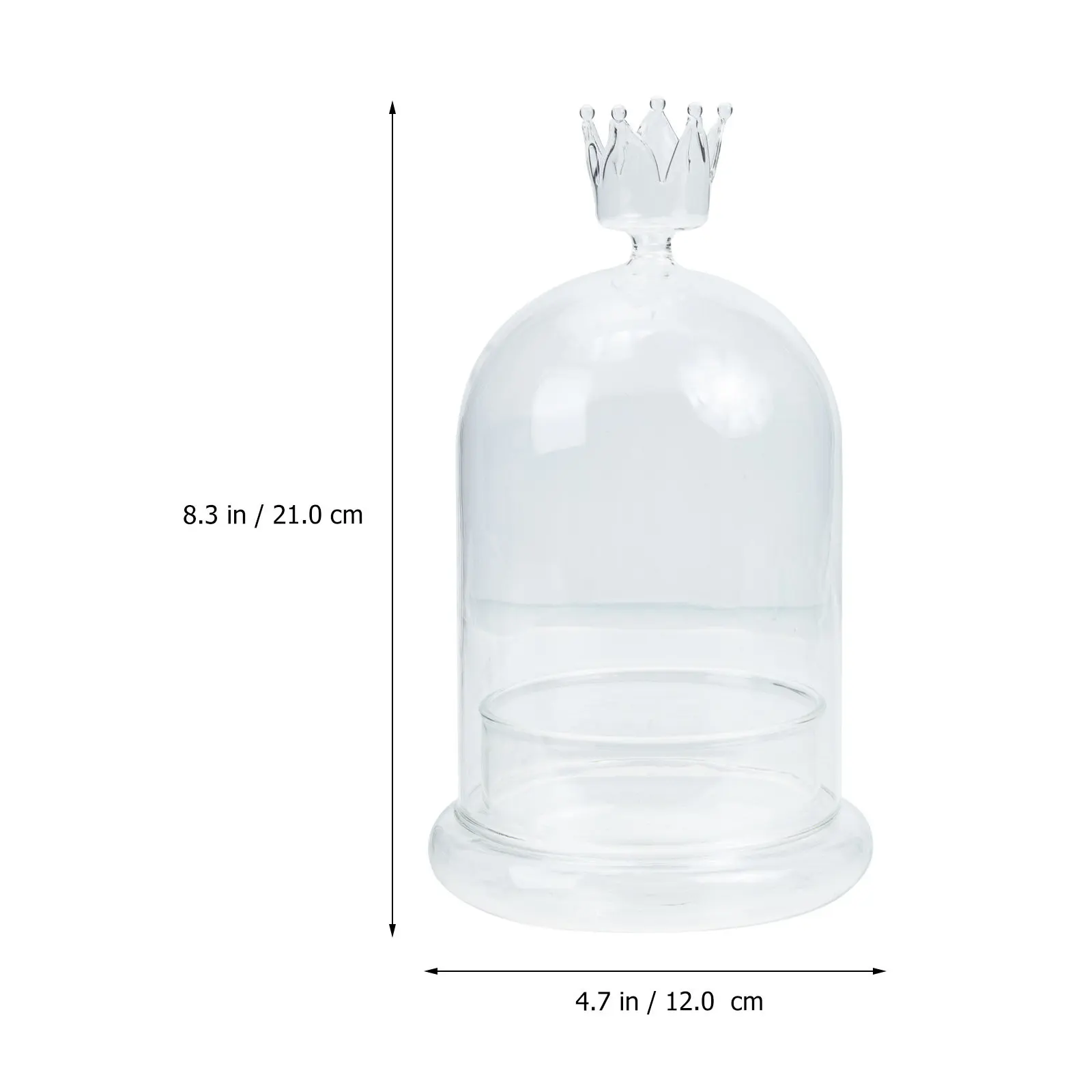 Preserved Flower Glass Dome with Stable Flat Base Transparent Clear Dome Decor for Indoor Outdoor Desktop Micro Landscape Flower