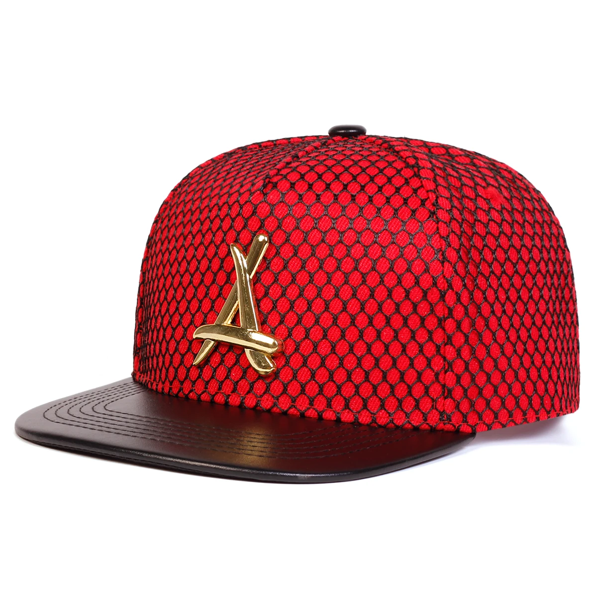 Unisex Metal Triangle Label Mesh Hip Hop Hat Outdoor Adjustable Casual Baseball Caps Sunscreen Hat