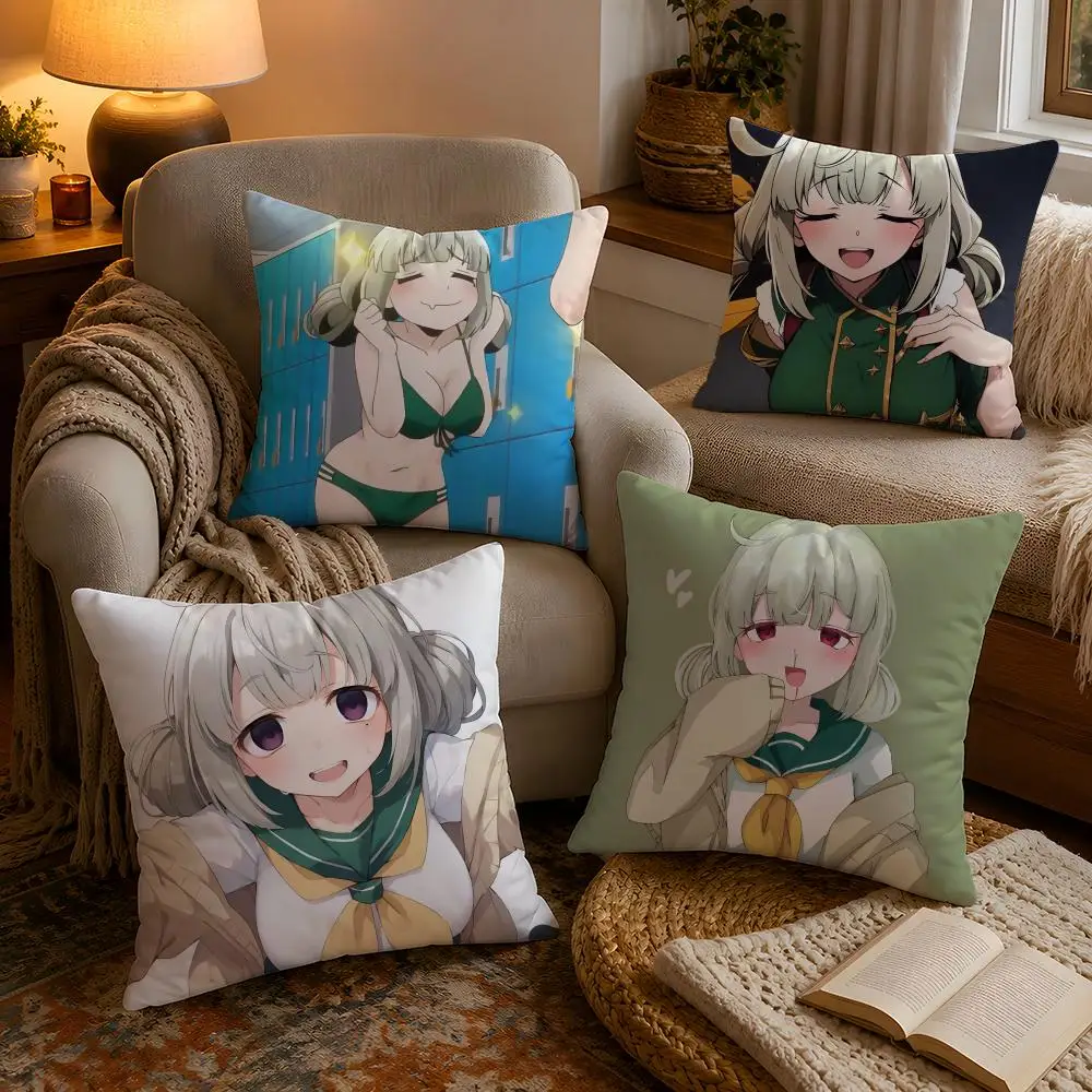 Sexy Anime A-Araga Kiwi Pillow Case Soft Plush Cushion Cover Double Print and Invisible Zipper for Sofa Home Car Use