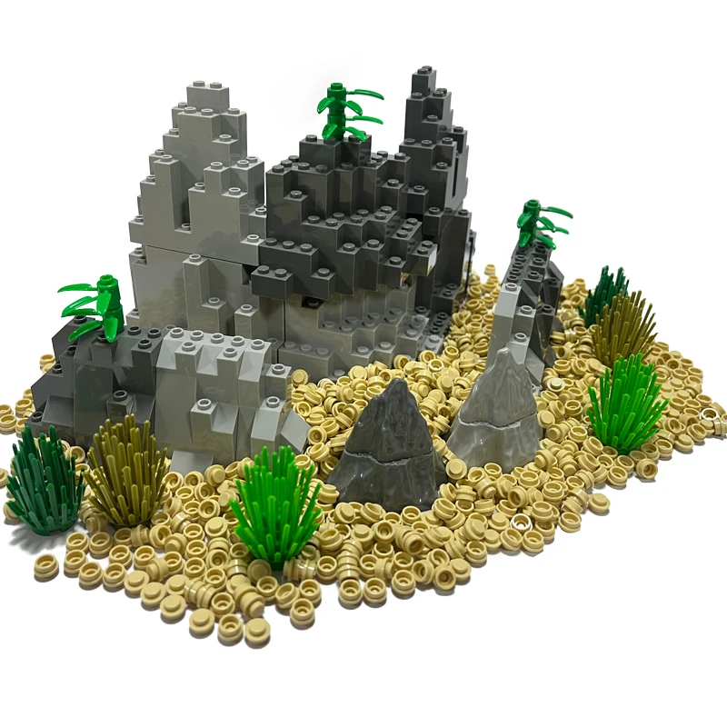 

Mountain Rockery Set Hill Stone View Reef Panel Building Blocks Brick MOC DIY Parts Toy For City Street Garden Castle Park 6082