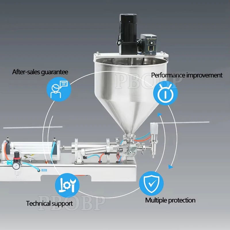 PBOBP Automatic Beverage Heating Mixing Filling Machine With Heated Tank For Melting Wax And Oil Plastic Packaging Material