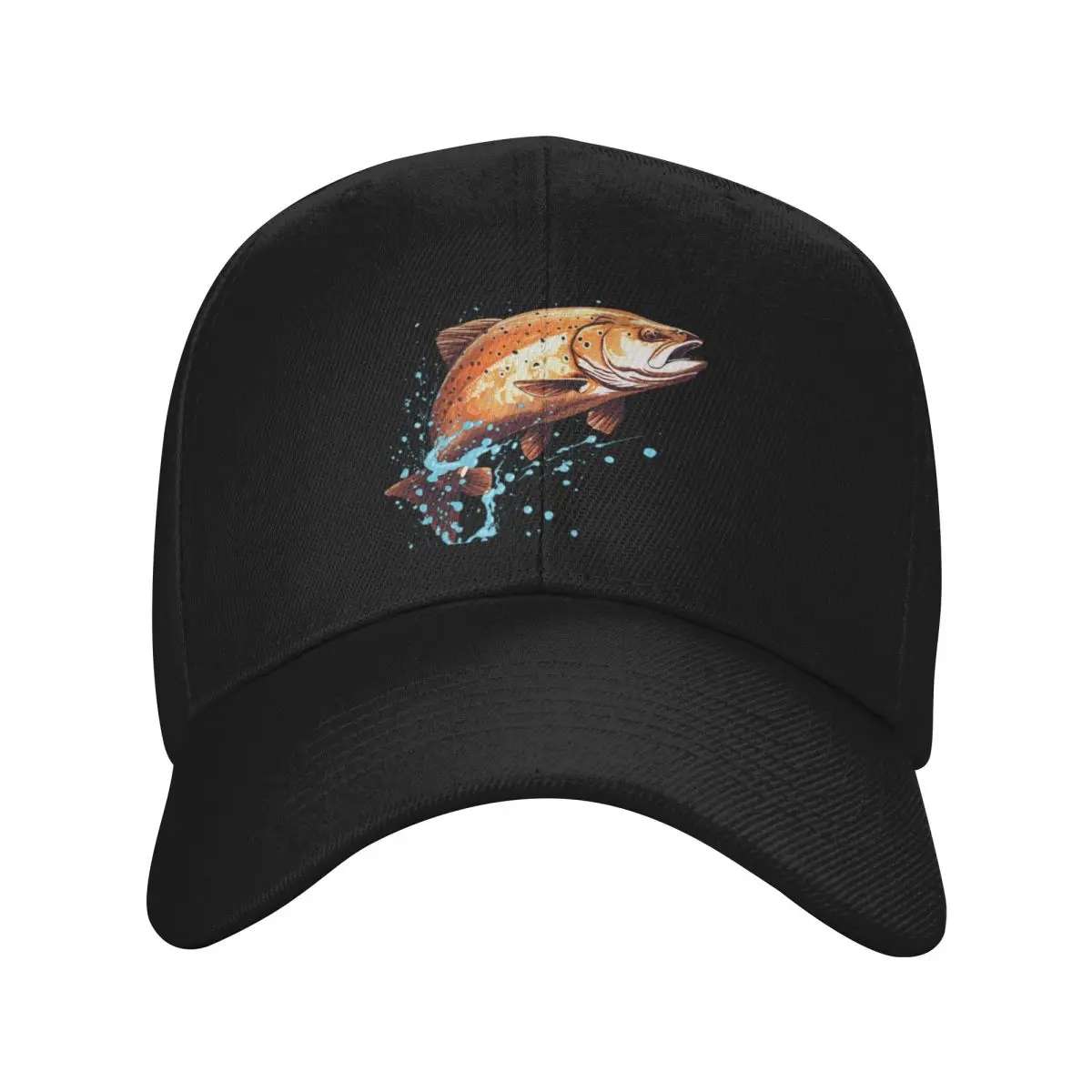 Fashion Dripping Brown Trout baseball cap Vintage Denim Hat Beret Man