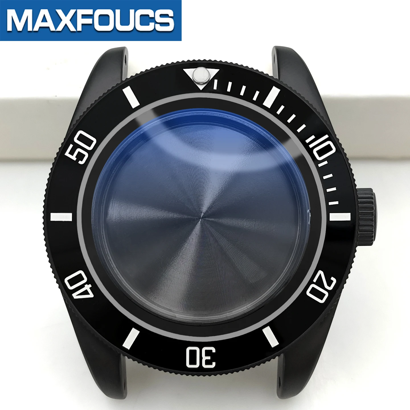 Mattes Retro-Uhrengehäuse im Black Bay-Stil MOD SKX NH34 NH36 Schwarze Stahlkrone Saphirglas-Gehäuseboden Einsatz Kundenspezifisches Zubehör – Detail 11