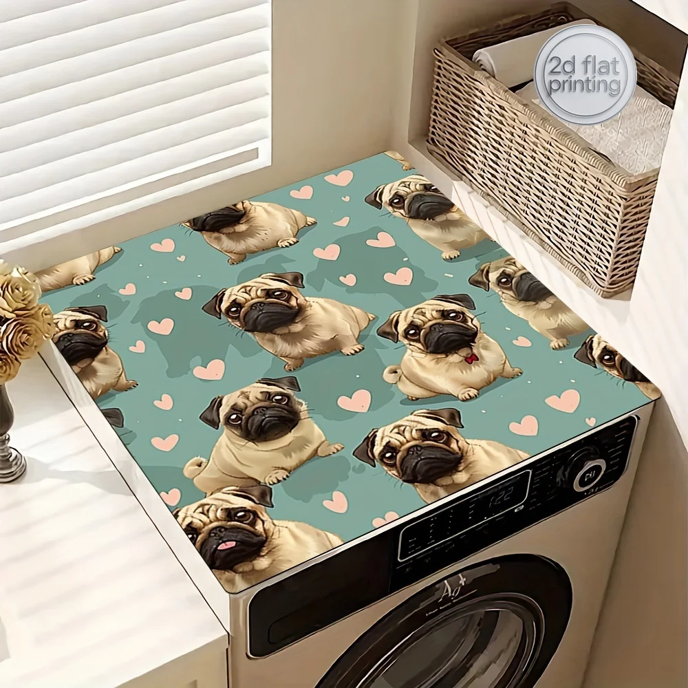 

1pc 20in×24in/24in×24in, Cute Puppy Prints Pattern Washing Machine Dust Cover Mat, Washstand Drain Mat Washstand Cup Mat, Kitche