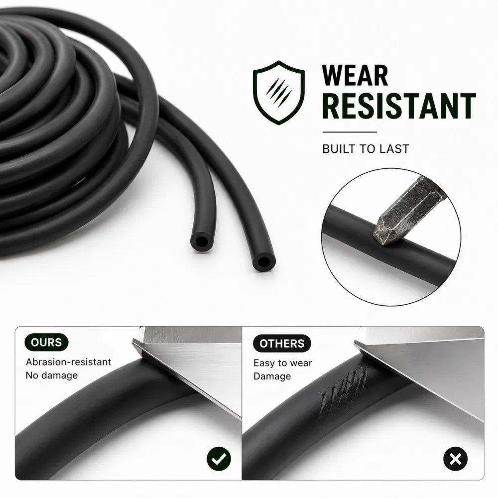 ID1.5-6mm Black Natural Latex Rubber Hose Elastic Tubing for Medical Tourniquet DIY Slingshot and Fitness 1/2/3/5M