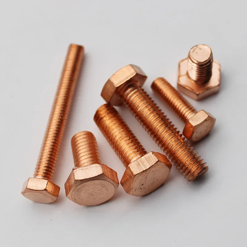 Copper Outer Hexagonal Screw Electrolytic Copper Bolt M3 M4 M5 M6 M8 M10 M12 M14 M16 M28 M20
