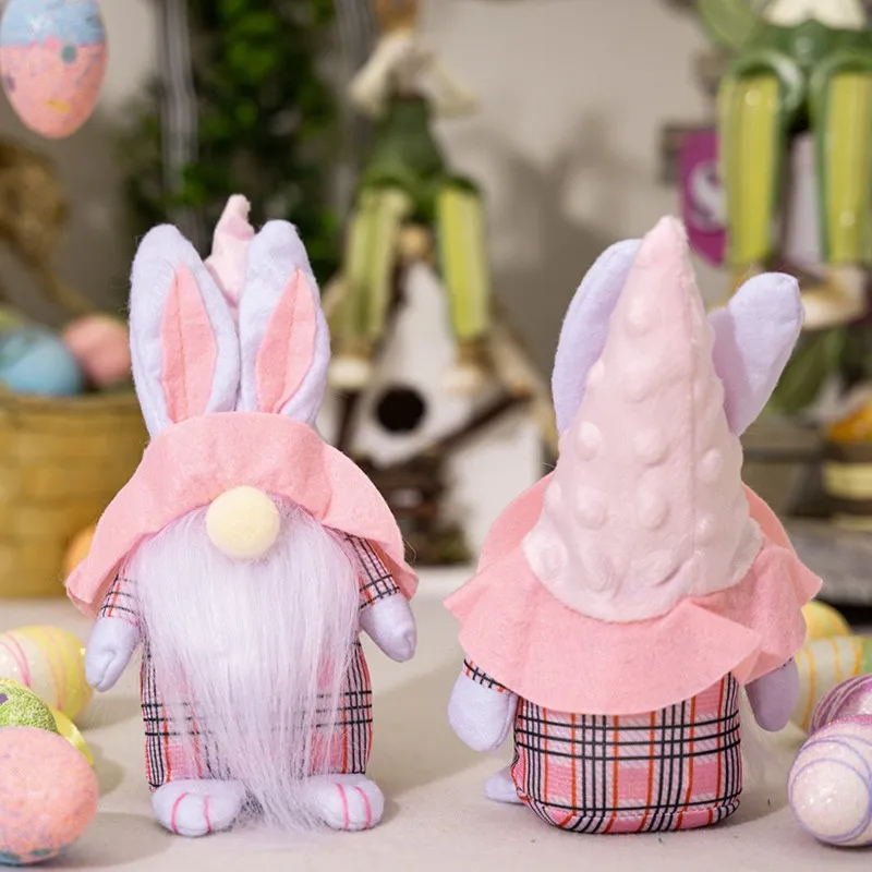 

Indoor Decorations, 2PCS Pink Gnomes Spring Summer Holiday Gnome Handmade Stuffed Plush