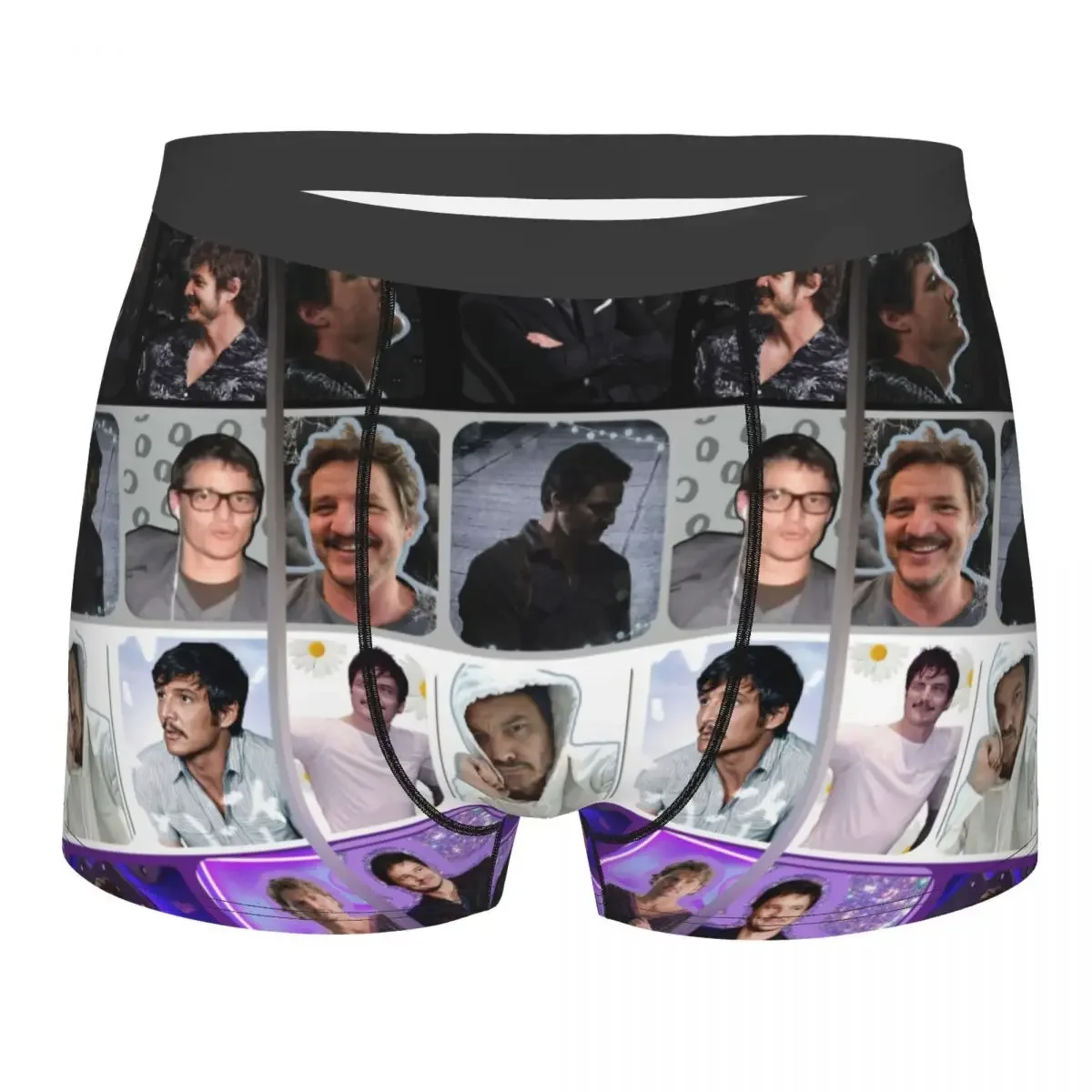 

Sexy Male Cool Pedro Pascal Asexual Pride Flag Underwear Boxer Briefs Men Breathable Shorts Panties Underpants