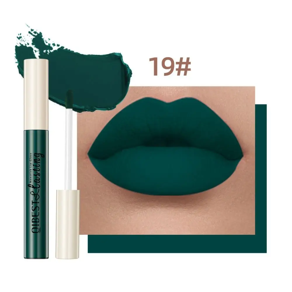 Sexy Women Red Lip Tint Non-Stick Cup Lipstick Velvet Matte Foggy Liquid Lipstick Waterproof Cosmetic Lip Glaze Summer Makeup