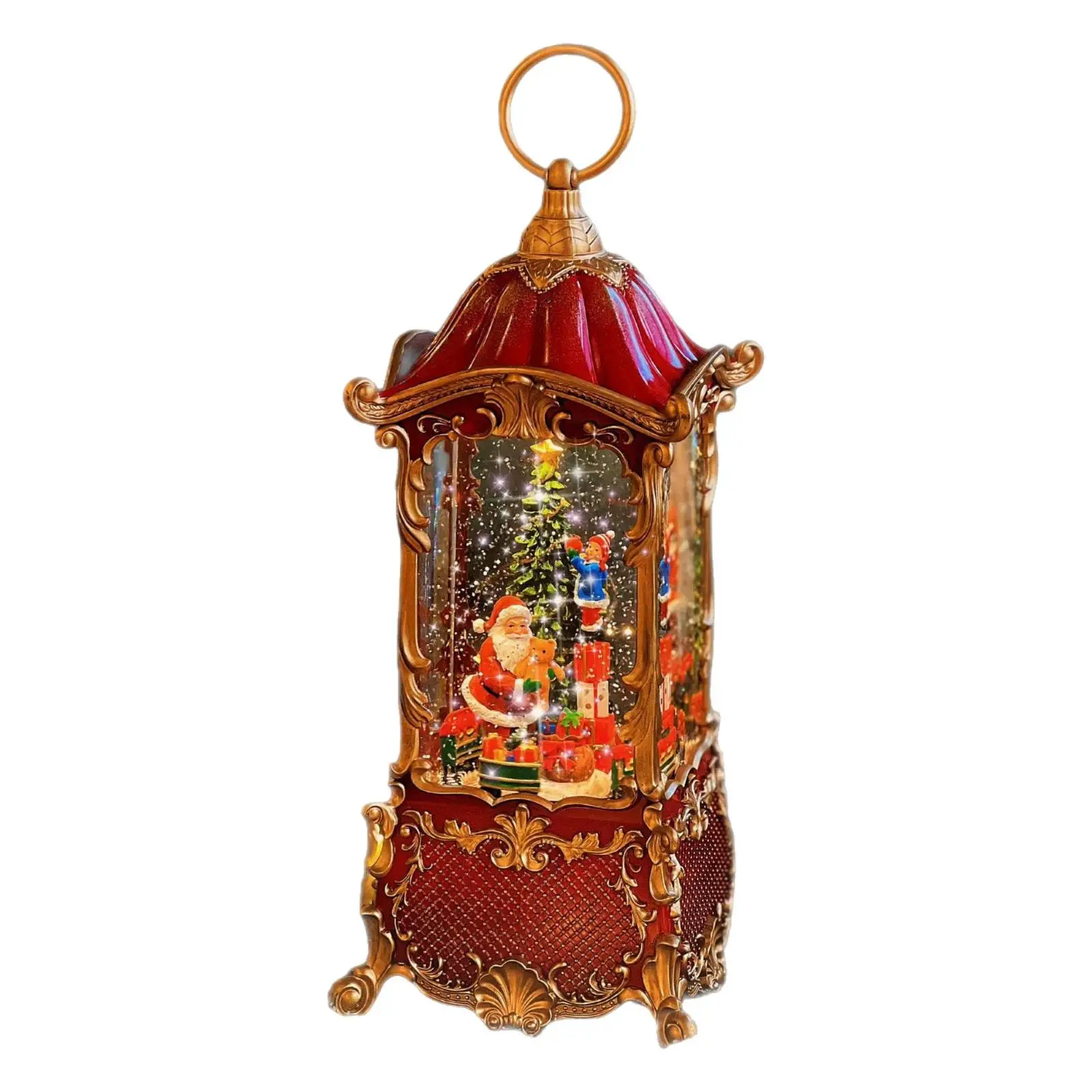 Christmas Snow Globe Musical Box Seasonal Christmas Songs Lantern Lamp Music