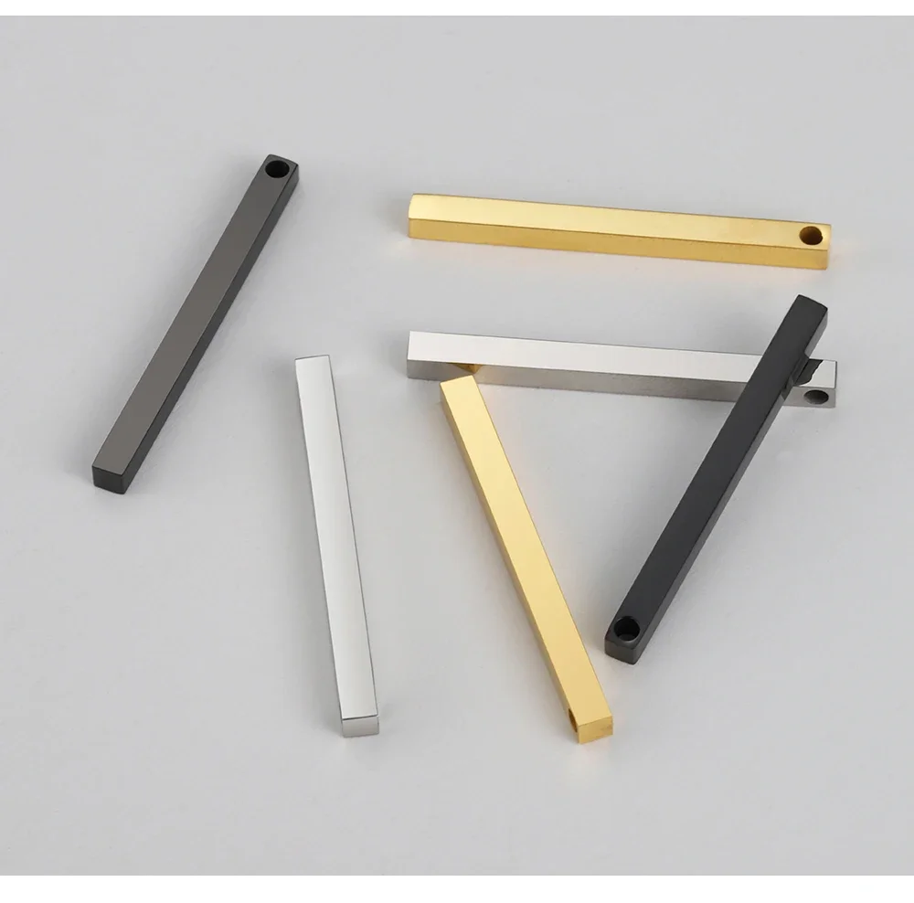 5pcs Stainless Steel Pillar Necklace Accessories High Quality Long Club  Bar Charms  Necklaces Stick Pendants DIY Jewelry Making