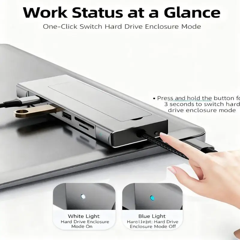 462E Plugs and Play USB Hubs for M.2 SSD Supporting 10Gbps USB 3.2 Fast Data Transfer Design with Multiple Connectivities