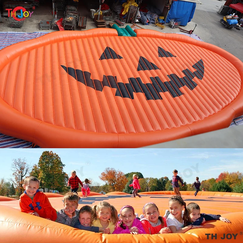 20x10m Giant Inflatable Pumpkin Jump Pad Bounce Pad Jumping Pillow for Halloween Party With Sea Shipping To Door