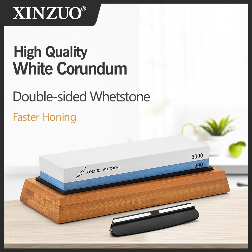 

XINZUO Double Side 1000/6000 Grit Whetstone Professional Knife Sharpener Sharpening Grinding Stone Kitchen Knife Accessories