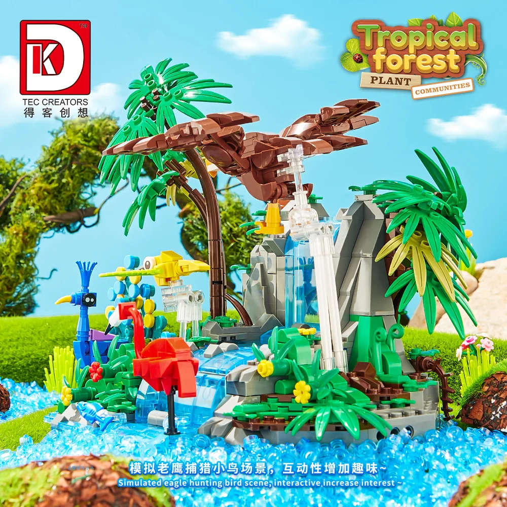 New 6026 898pcs MOC Idea Tropical Forest Building Blocks Model Bird Bricks Assembling DIY Toys for Boys Birthday Gift Set