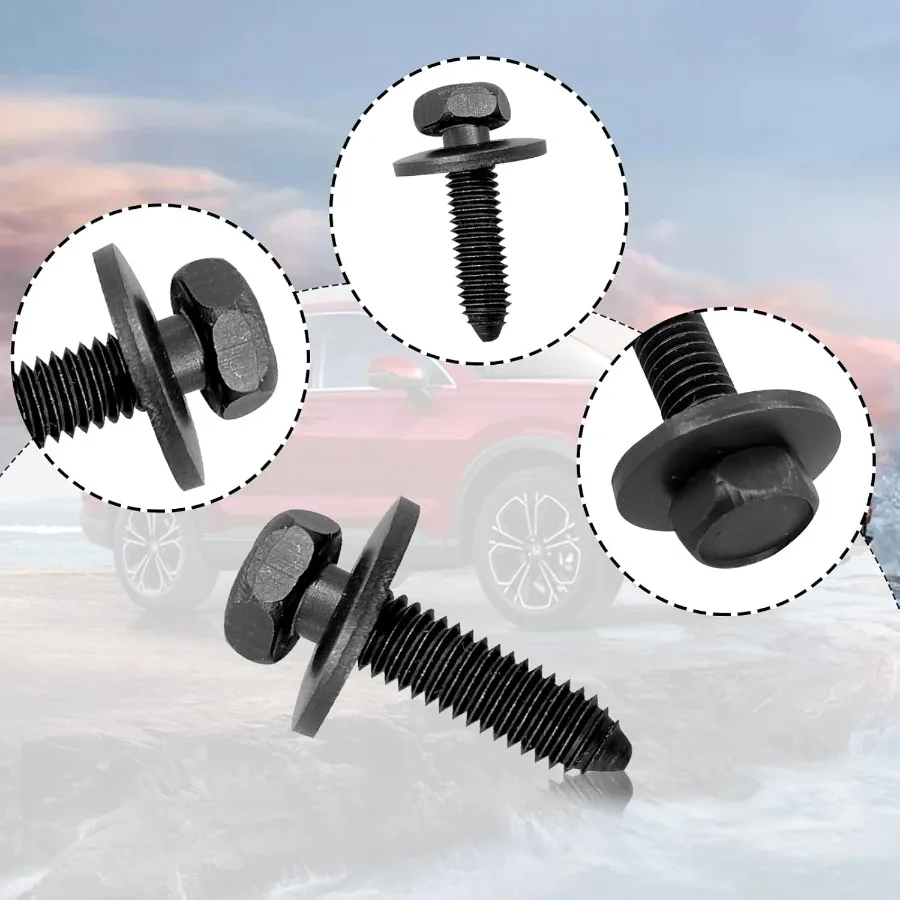 10 Uds M6 1,0X25mm pernos hexagonales métricos tornillos de cuerpo Compatible con GMC Buick Chevrolet Cadillac 11503834 20351035