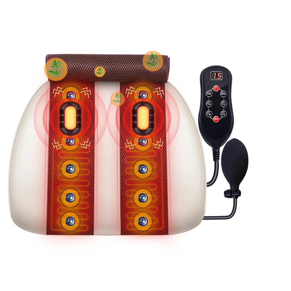 

Waist massager Household cushion Multifunctional curvature traction Moxibustion hot compress Wave vibration massage Waist rest