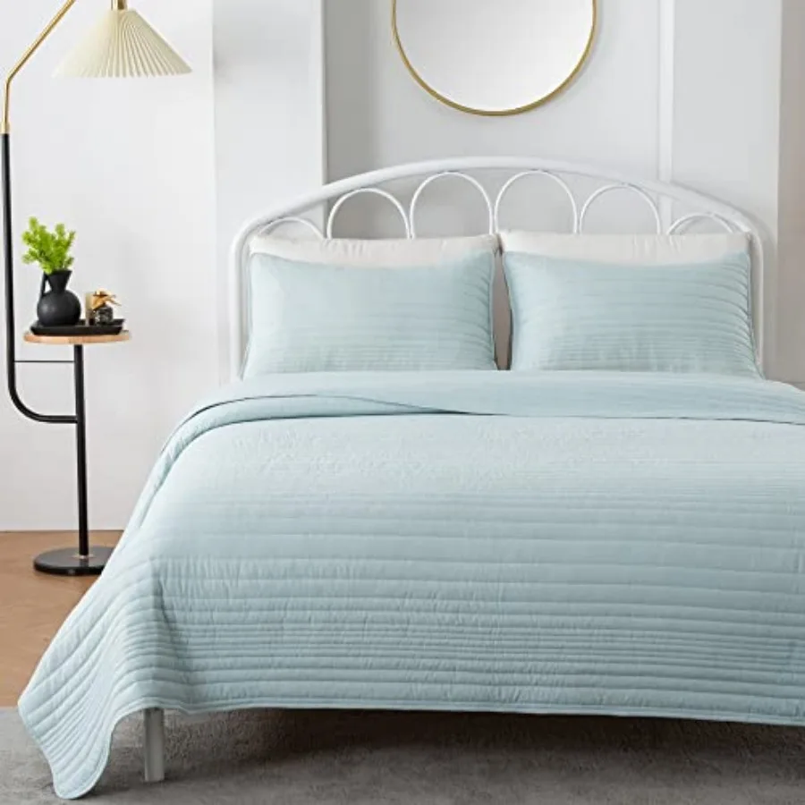 

Quilt Set Size Lightweight Ultra Soft Microfiber Bedspread 3 Pcs Coverlet for All Season Parker Collection FQ