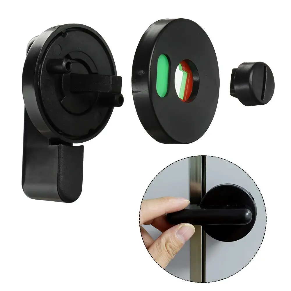 Hardware Parts Nylon Plastic Partition Handle Indicator Lock Door Lock Black