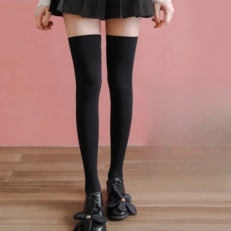 Kompressionsstrümpfe für Damen, kniehohe Socken, sexy Frühlings-Antirutsch-Hohe Socken, lange Strümpfe in Schwarz, Grau, Weiß, Kniestrümpfe – Detail 1