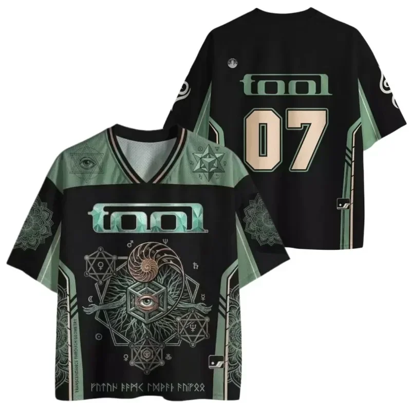 Retro-T-Shirt mit Geometrischem Muster im 3D-Druck für Damen und Herren, V-Ausschnitt, Locker Geschnitten, Schnelltrocknend, für Freizeitkleidung und Familienoutfits – Detail 2