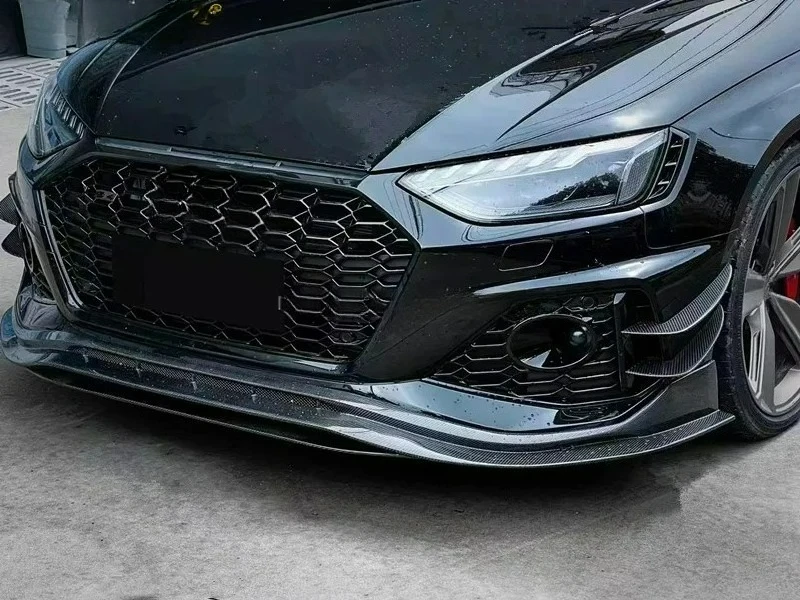 طقم ألياف الكربون الفاخر RS4 B9-Fit مع موزع LED (الشفة الأمامية + التنانير الجانبية) #3