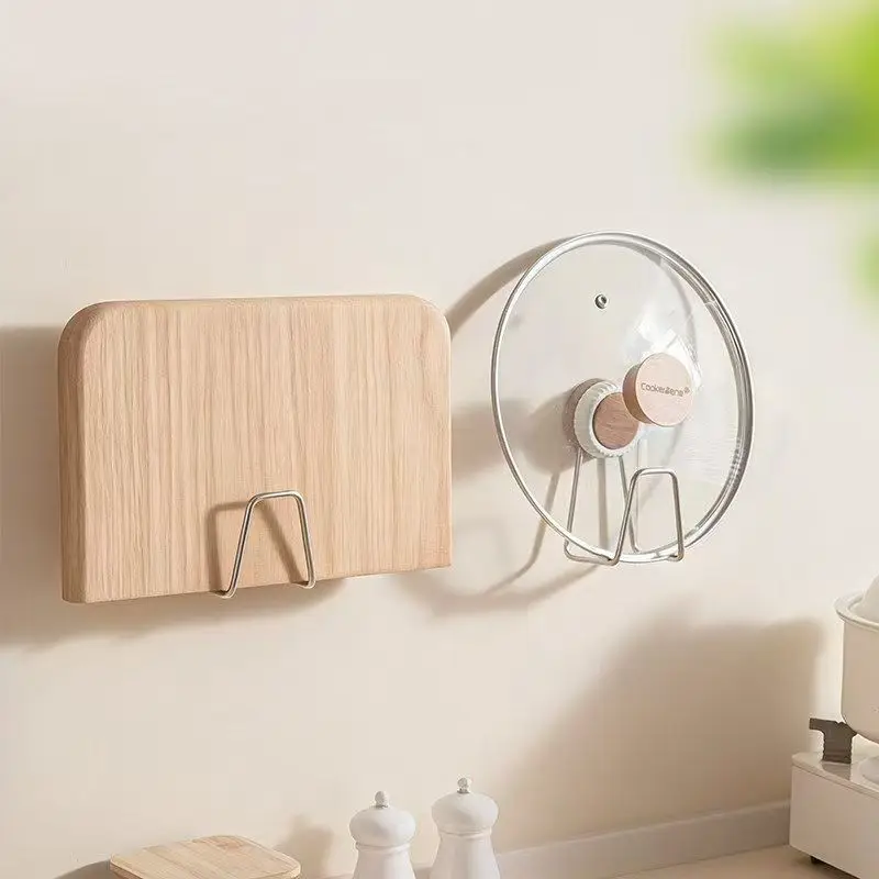 1Pc/No-Drill Wall-Mounted Storage Rack Kitchen Pot Lid Rack Cutting Board Storage Rack Sink Sponge Draining Stand
