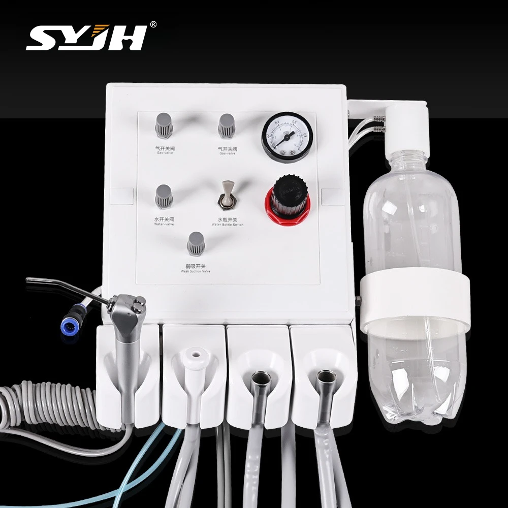 SYJH Dental Wall-mounted Air Turbine Unit Dentist Air Turbine with 3 Way Syringe Handpiece Teeth Whitening Dentistry Tools